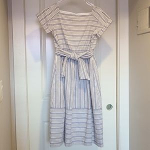 Glam Meets Glam Lined Searsucker Dress with Pockets